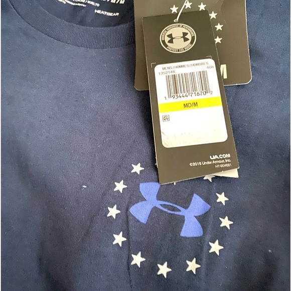 Under Armour Freedom T-Shirt Short Sleeve Blue Men's Size 1352148 408 - Picture 3 of 5